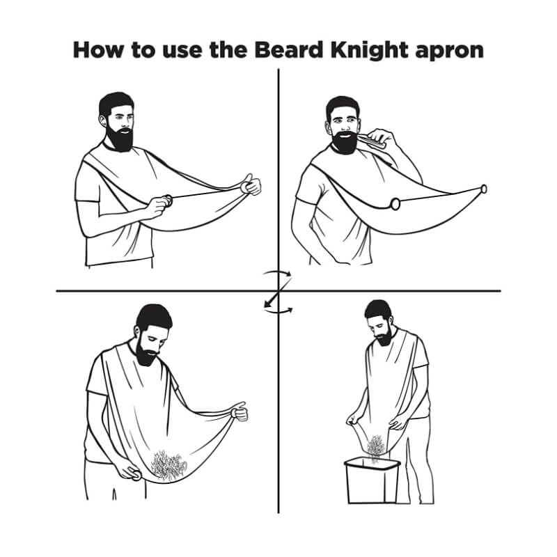 Shaving Beard Bib Grooming Apron With 2 Suction Cups