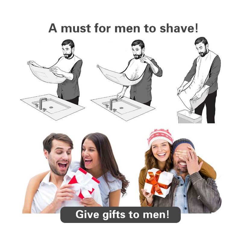 Shaving Beard Bib Grooming Apron With 2 Suction Cups