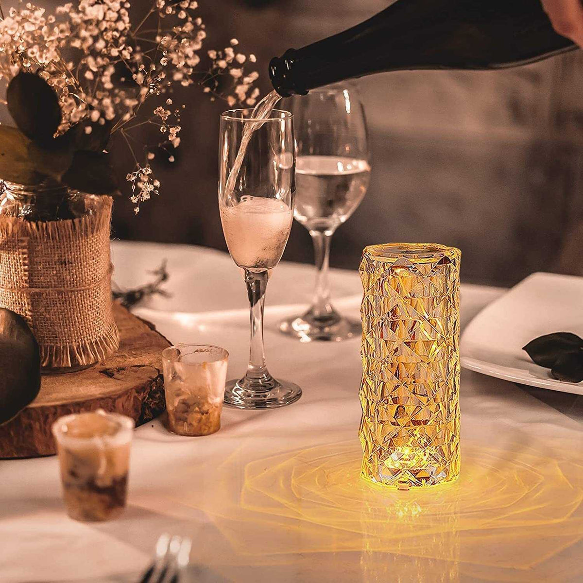 Nordic Diamond Tap Lamp -16 in one color with Remote.